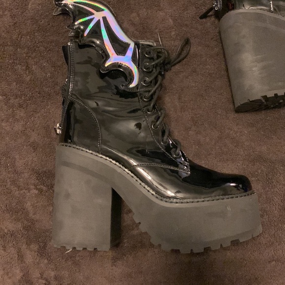 Killstar🖤 bat wing vampire Gothic chunky platform boots BUNDLE KILLSTAR Size 7 - Picture 2 of 4